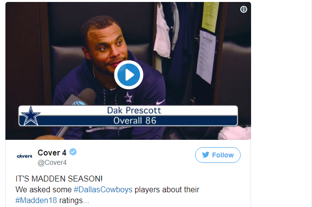  Madden 18: How Dallas Cowboys Evaluate their Own Players' Rating