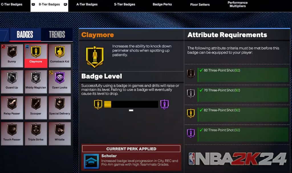 NBA 2K24 Badges